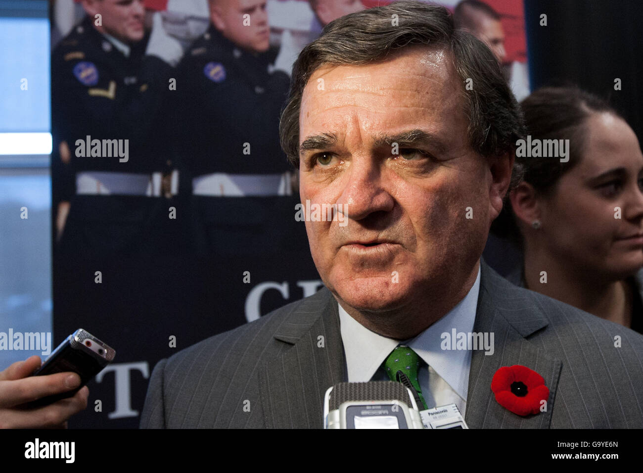 Quinte West, Ontario, Canada. 31st Oct, 2011. Finance Minister Jim Flaherty speaks during a press conference in Quinte West, Ont., on Oct. 31, 2011. © Lars Hagberg/ZUMA Wire/Alamy Live News Stock Photo