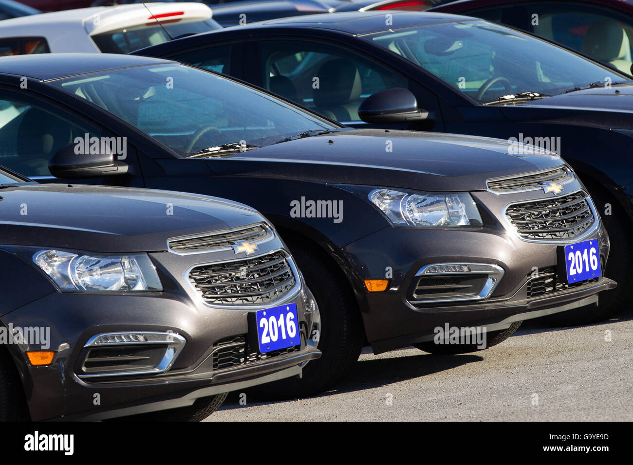 Kingston, Ontario, CANADA. 6th Jan, 2016. GM Cruze cars at the General
