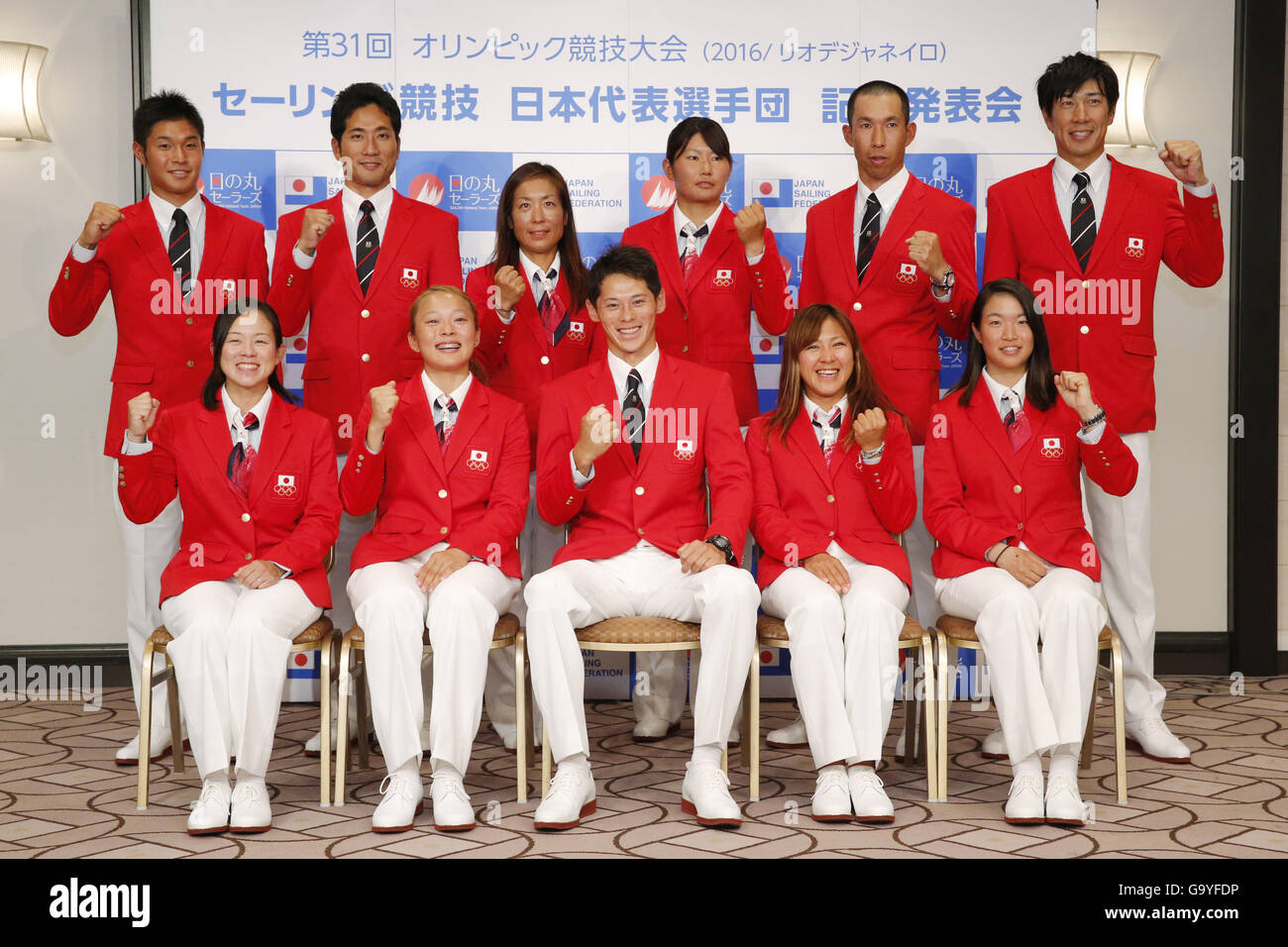 Tokyo Japan Jsaf Has Announced The Japan National Team For 16 Rio De Janeiro Summer Olympics 27th July 16 L R Sailing Japan National Team Kazuto Doi Keiko Miyagawa Kimihiko Imamura Sena Takano