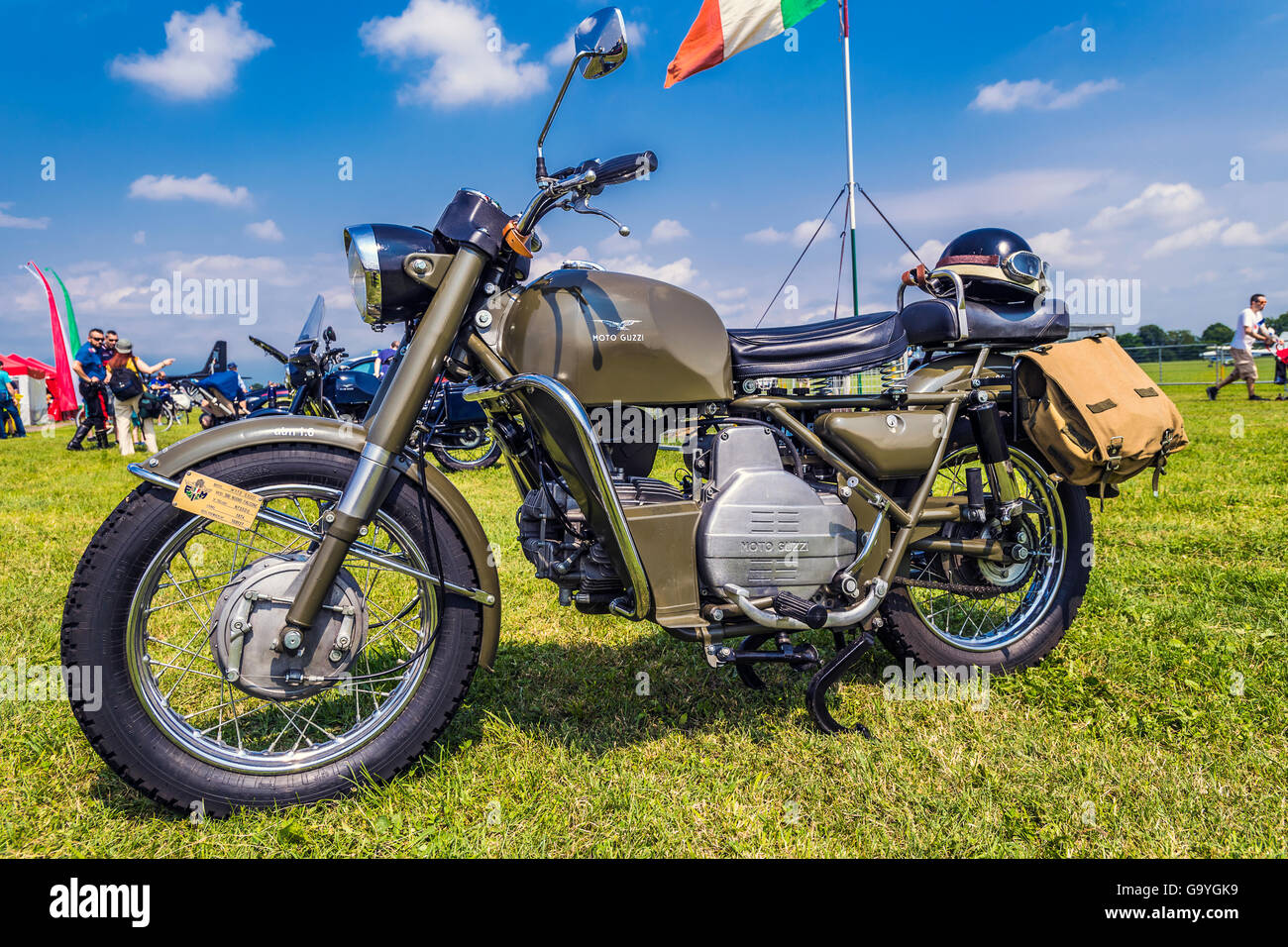 Italy Turin Collegno Aereoclub Event July 2, 2016 Centennial Airport Torino Aeritalia - 1916/2016, Ancient Moto Guzzi used From Carabinieri arms, Credit:  Realy Easy Star/Alamy Live News Stock Photo