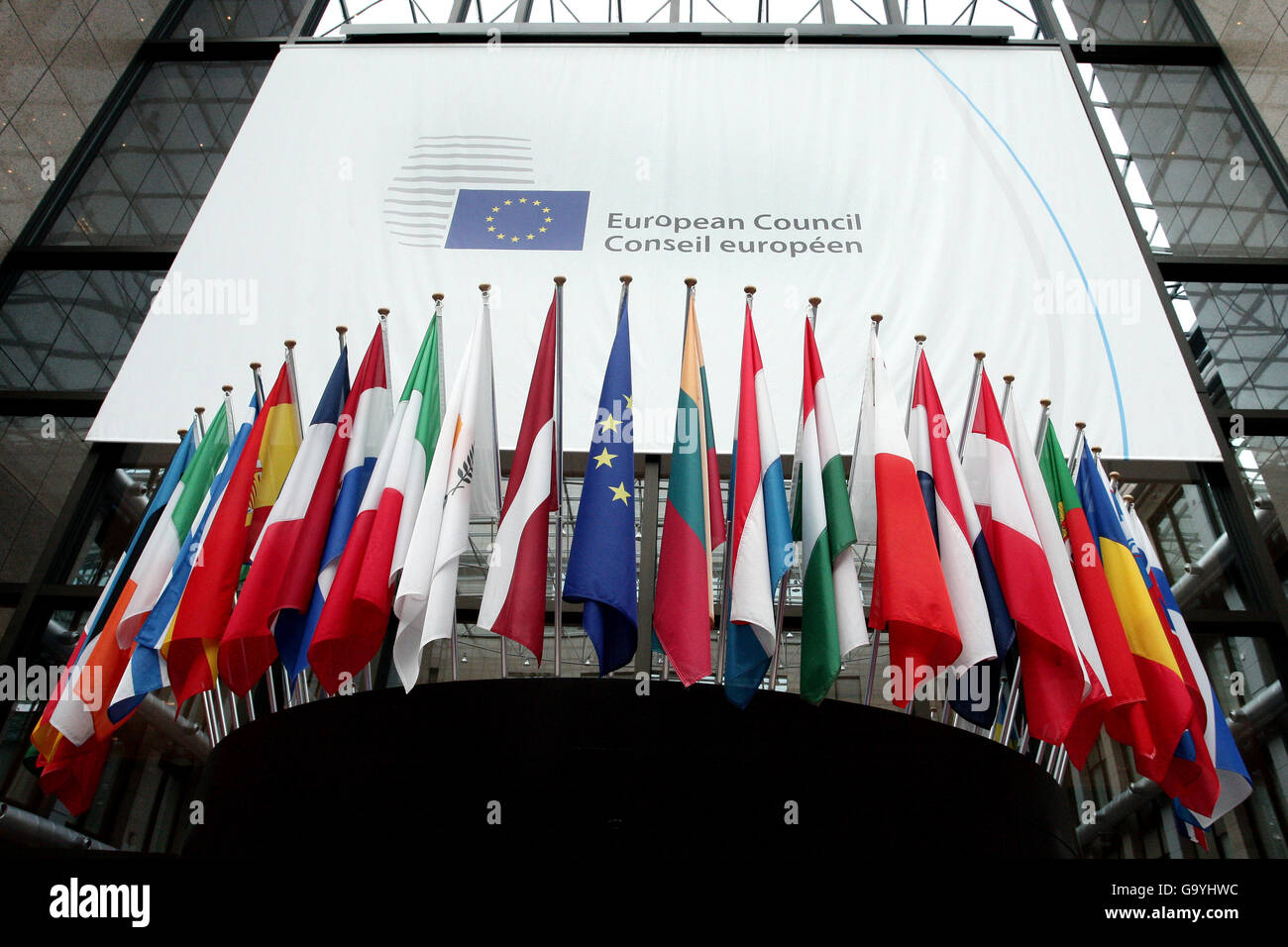 Brussels,Belgium 04/07/2016 European Council building,Headquarters European meetings. Stock Photo