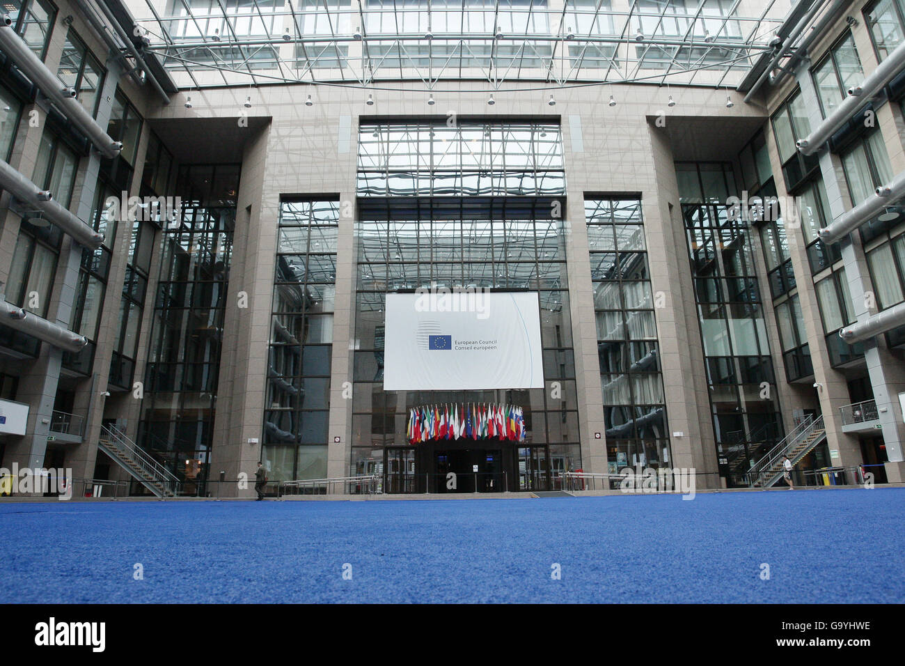 Brussels,Belgium 04/07/2016 European Council building Headquarters European meetings. Stock Photo