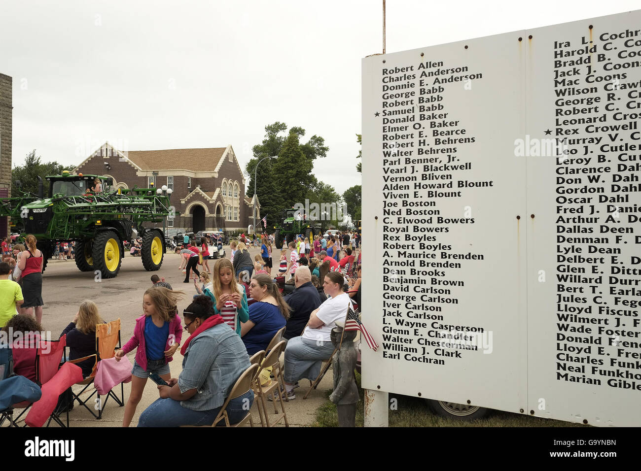 Whiting, IOWA, USA. 4th July, 2016. Some of the names on the Whiting