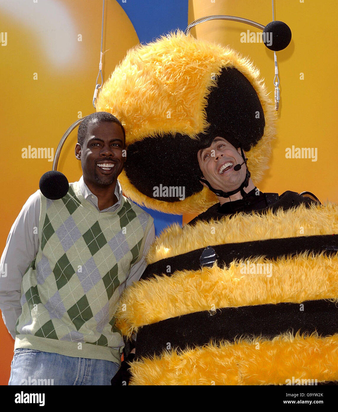 Ap Out Chris Rock Left And Jerry Seinfeld Attend A Photocall For The New Animated Feature Bee Movie During The 60th Annual Cannes Film Festival In Cannes France Stock Photo Alamy