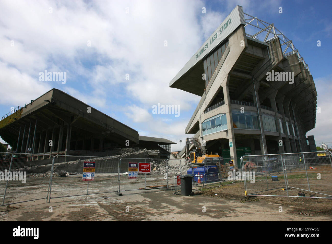 Redevlopment of Landsdown Road Stadium. A view of the East Stand as