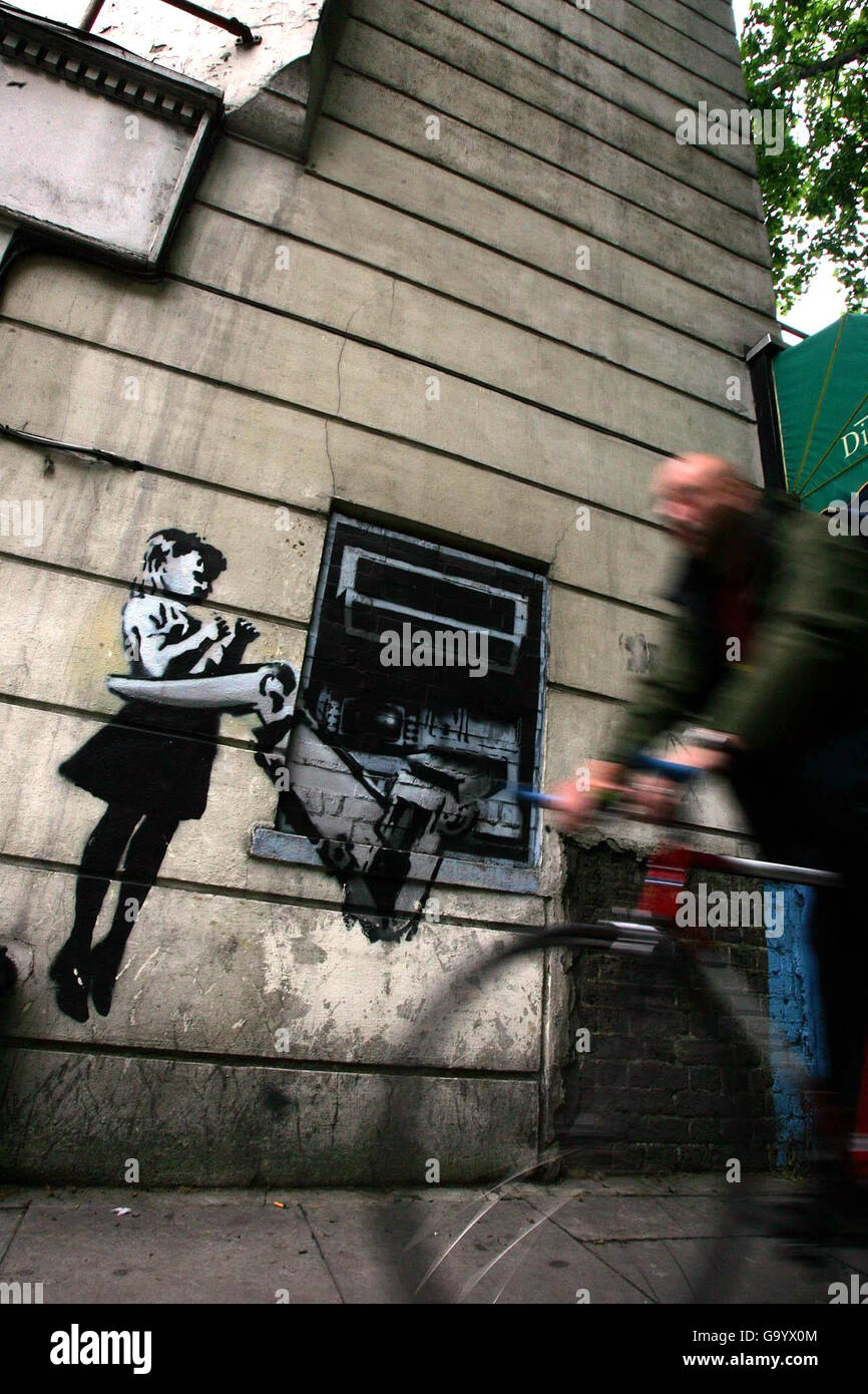 A New Mural By Graffiti Artist Banksy The Image Has Been Catching The 