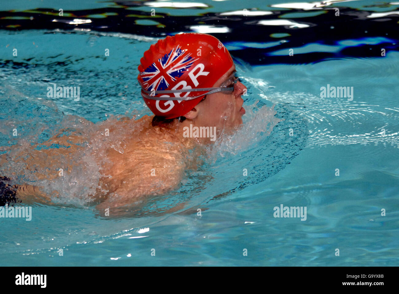 Great Britain's Matthew Whorwood in action during the Mens SB6 100m Breaststroke Stock Photo