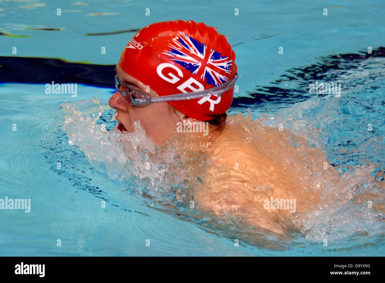 Great Britain's Matthew Whorwood in action during the Mens SB6 100m Breaststroke Stock Photo