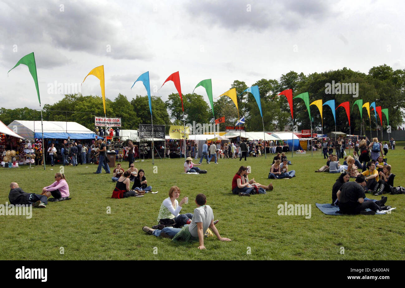 Revellers enjoy the dry weather during BBC Radio 1's Big Weekend, in