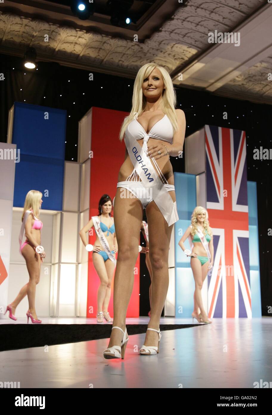 Michelle Marsh, Miss Oldham, one of the contestants during the Grand Final of Miss Great Britain held at Grosvenor House hotel in central London. Stock Photo