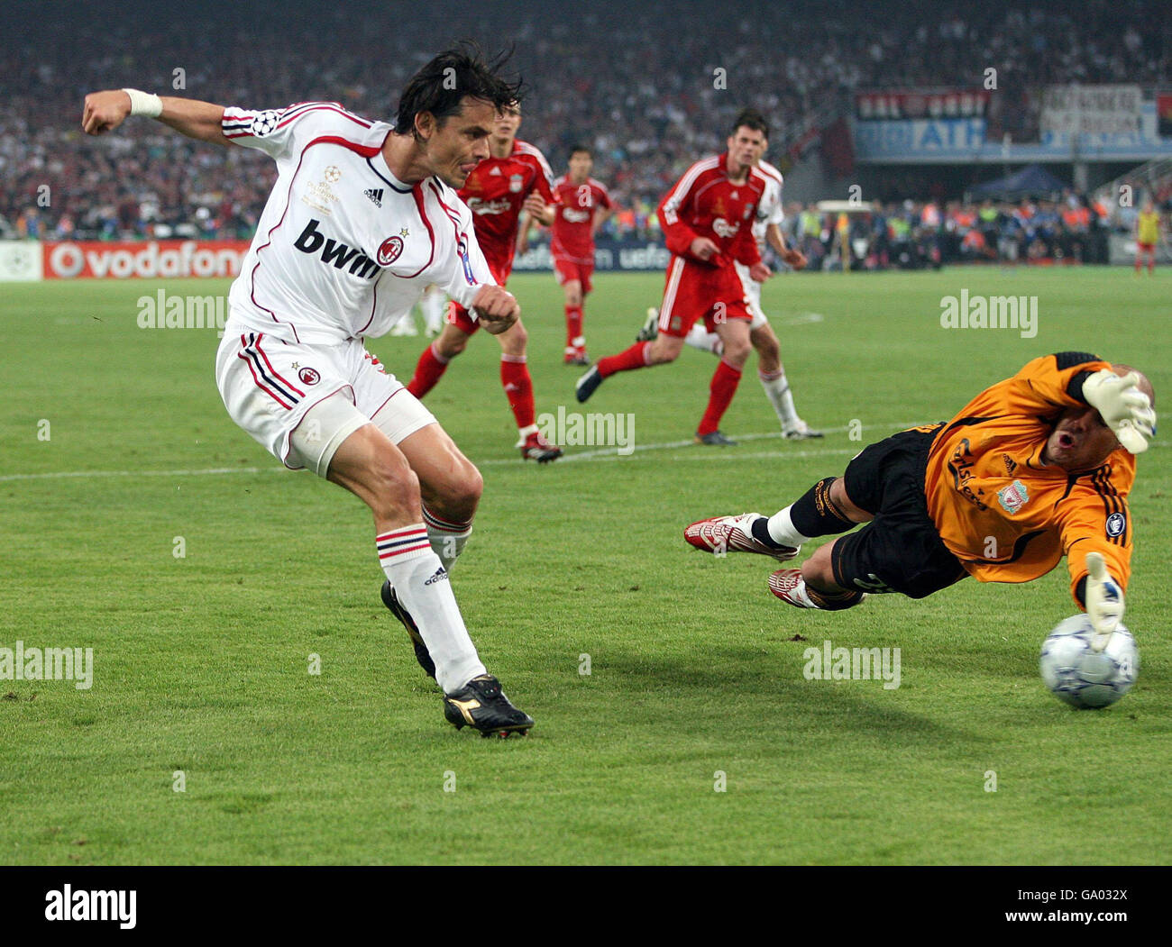 AC Milan's Filippo Inzaghi scores against Liverpool during the ...