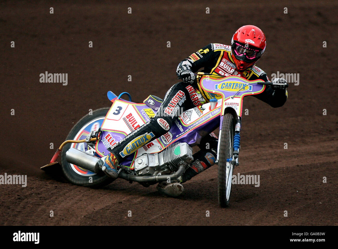 Coventry Buildbase Bees' Rory Schlein in action during a British Speedway Elite League race at the Brandon Stadium, Coventry. Stock Photo