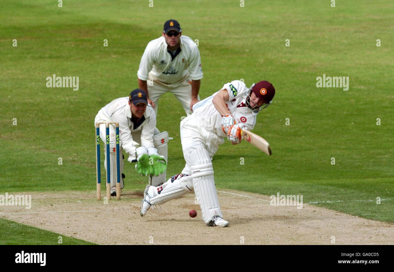 Northamptonshire's Niall O'Brien in action during the Liverpool Victoria County Championship Division Two match at the County Cricket Ground, Wantage Road, Northampton. Stock Photo