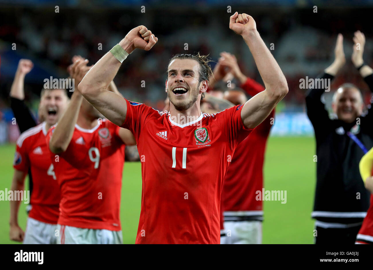 Wales' Gareth Bale Celebrates Victory In The UEFA Euro 2016, Quarter ...