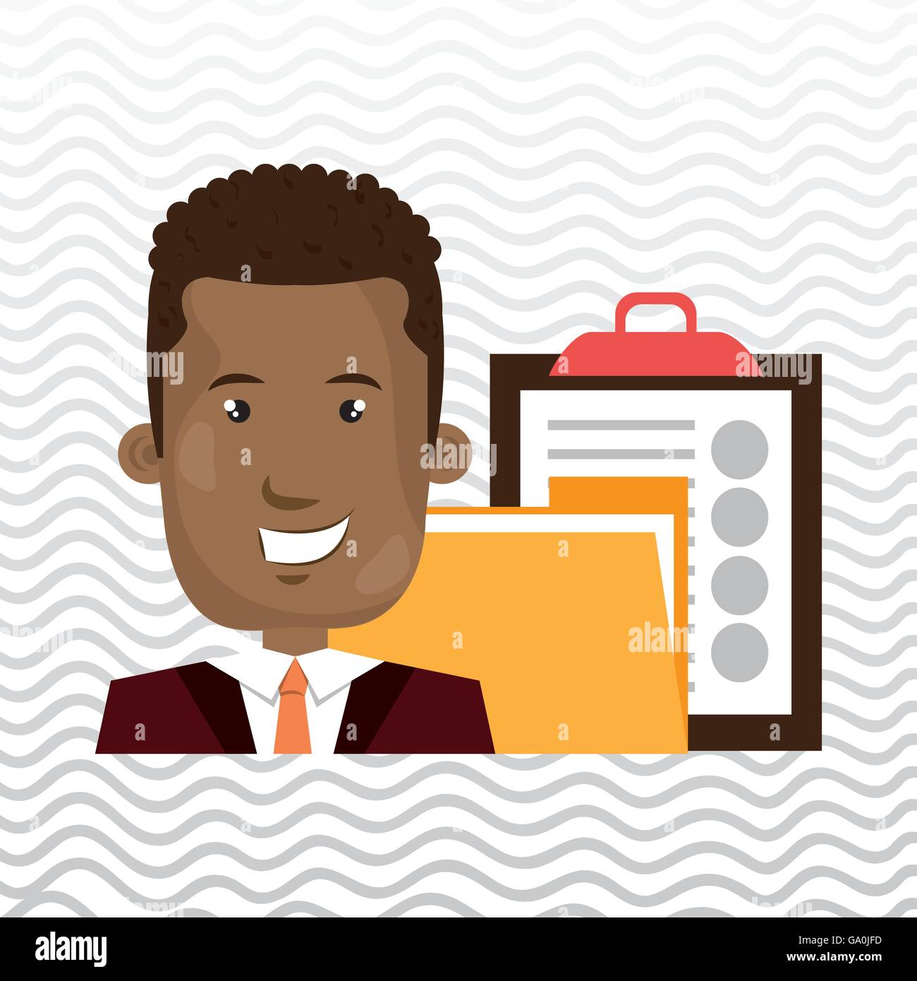 man with folder and clipboard isolated icon design Stock Vector Image ...