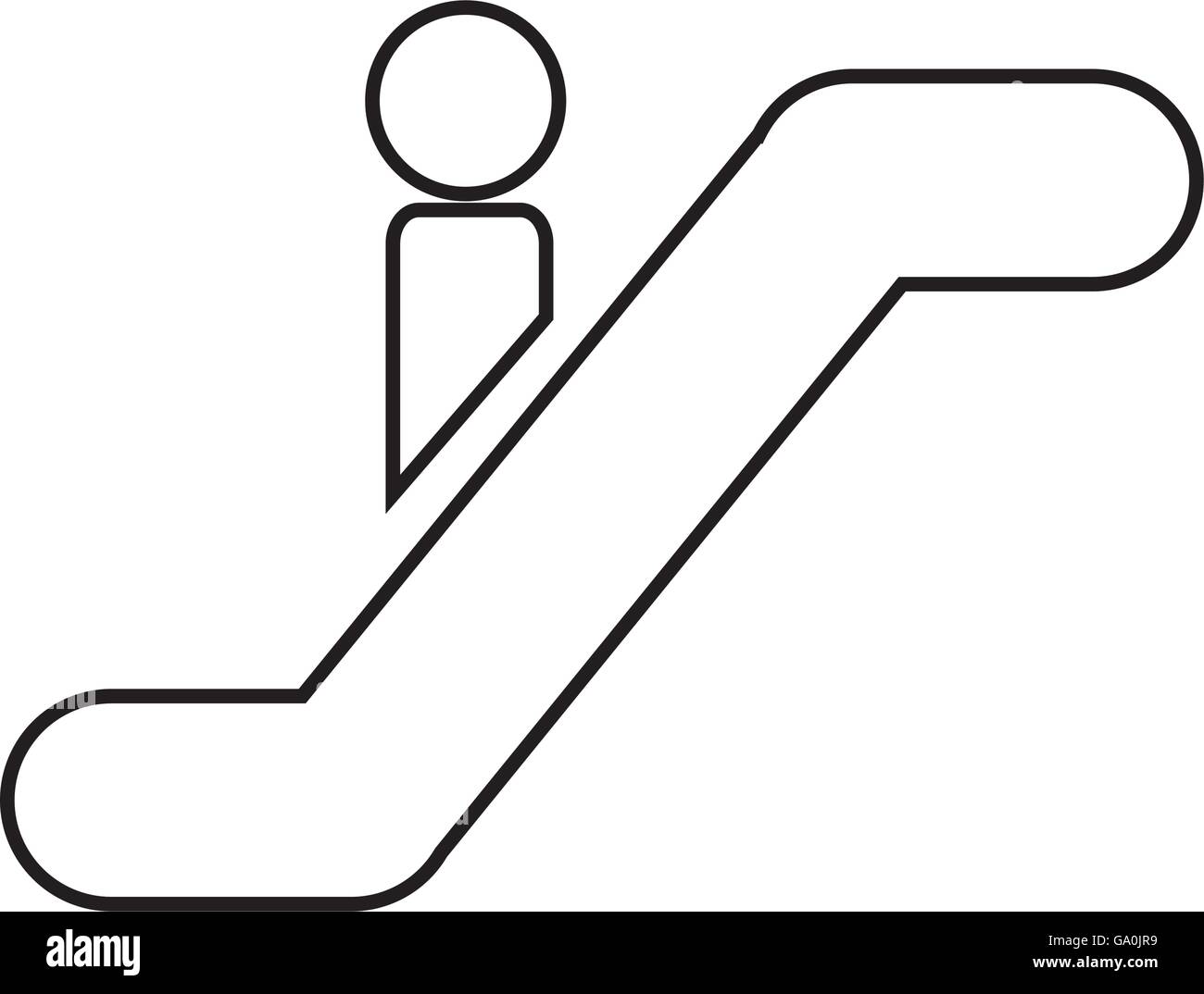 silhouette of person escalators isolated icon design Stock Vector
