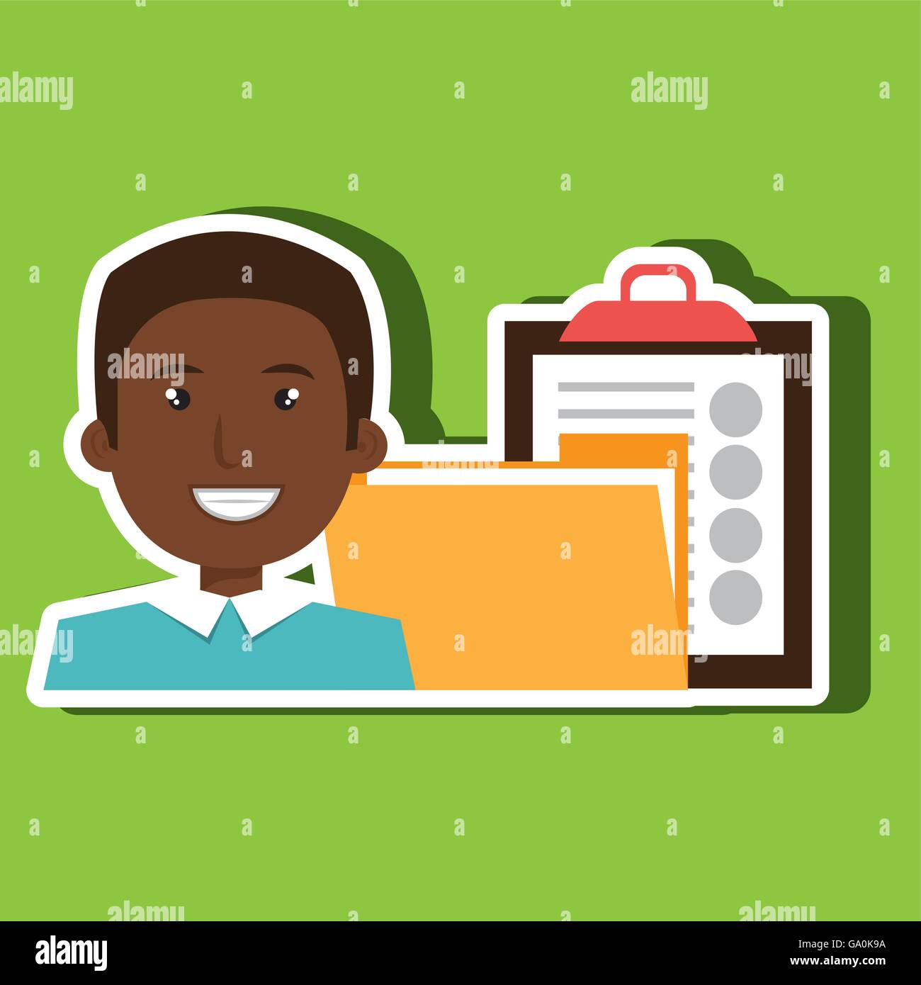 man with folder and clipboard isolated icon design Stock Vector Image ...