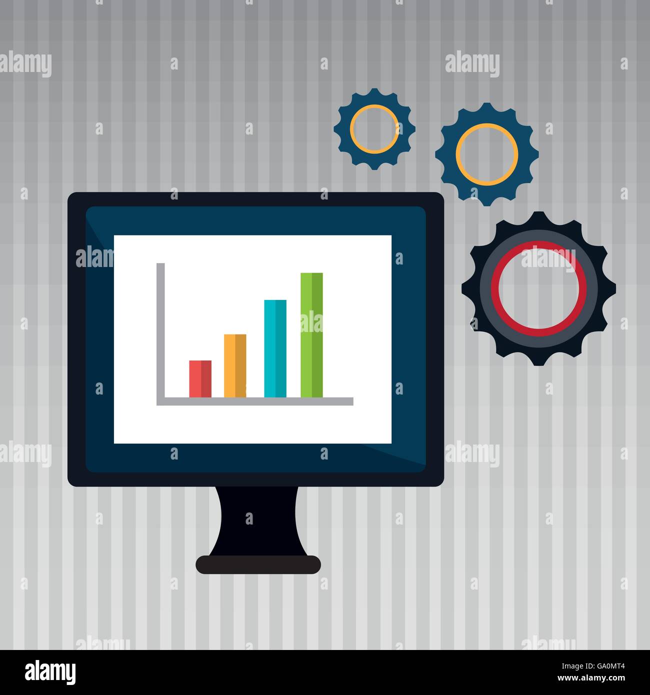 computer business statistics isolated icon design Stock Vector Image ...