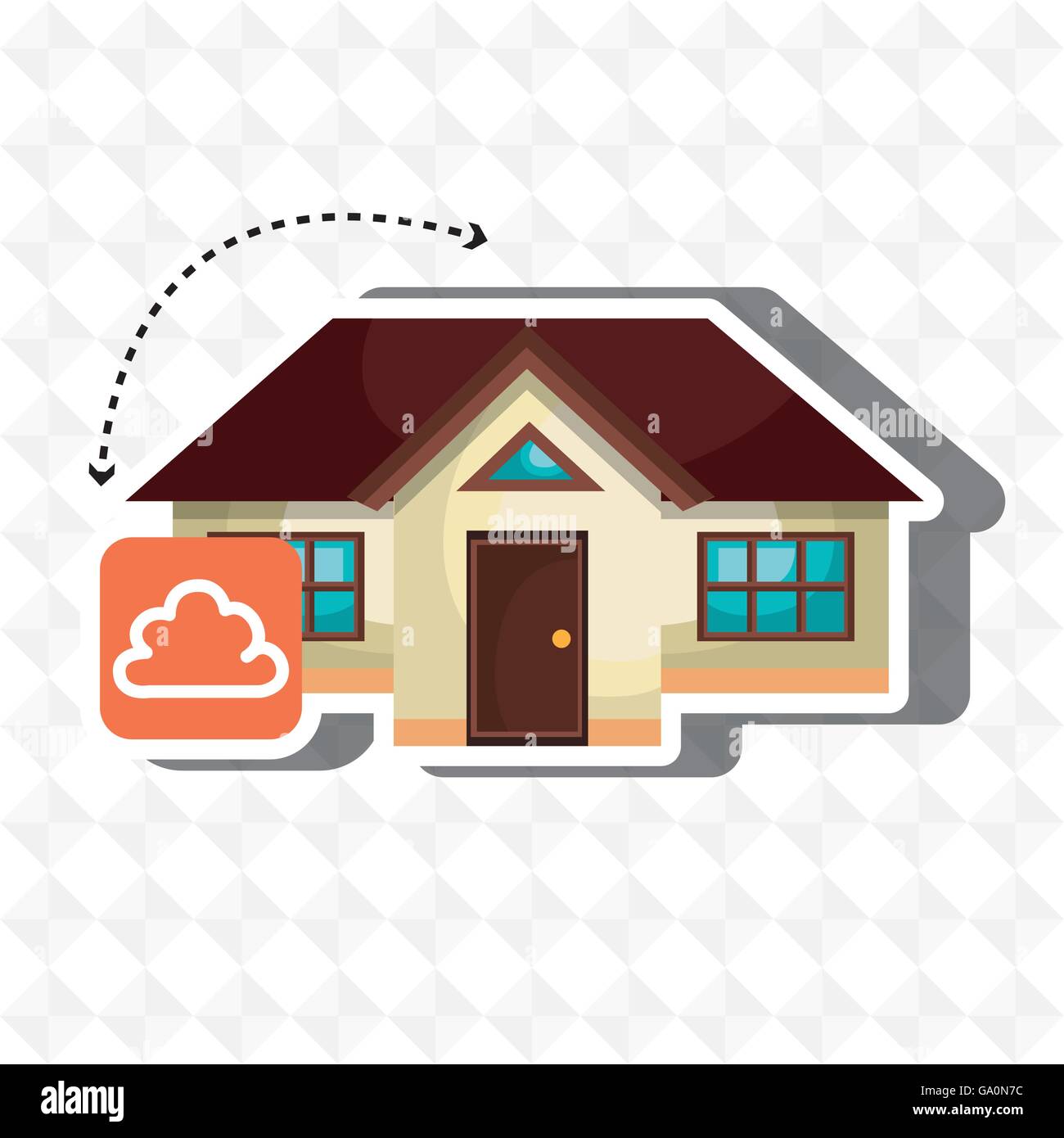 smart home with cloud isolated icon design Stock Vector Image & Art - Alamy