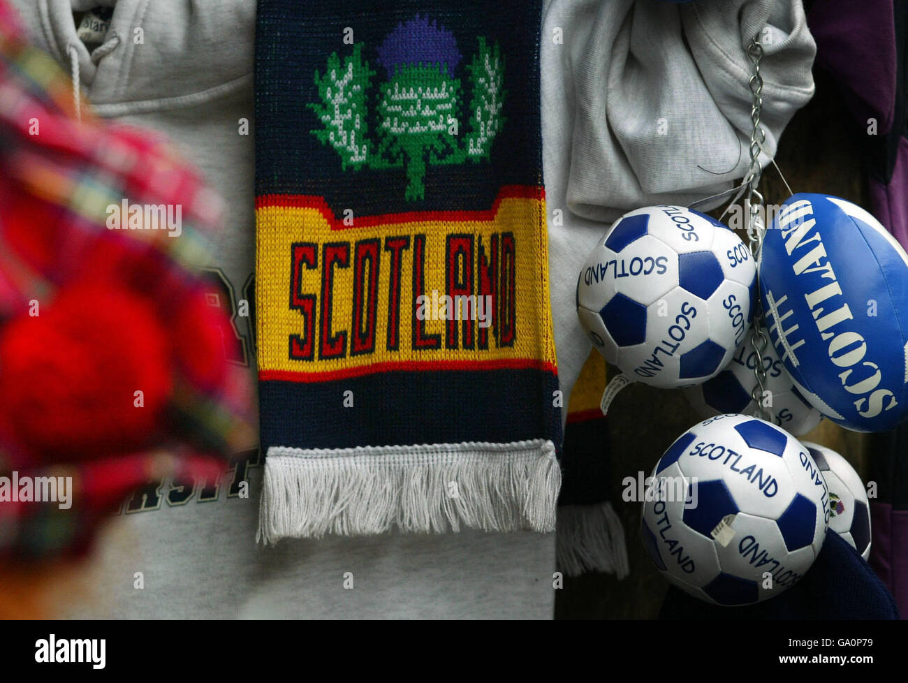 Sporting memorabilia on sale at a scottish shop edinburgh hires stock