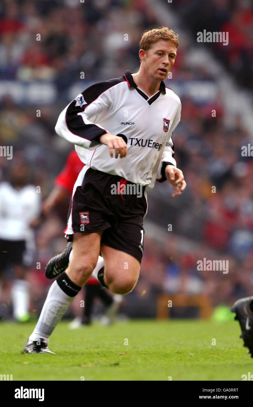 Soccer - FA Barclaycard Premiership - Manchester United v Ipswich Town. Alun Armstrong, Ipswich Town Stock Photo