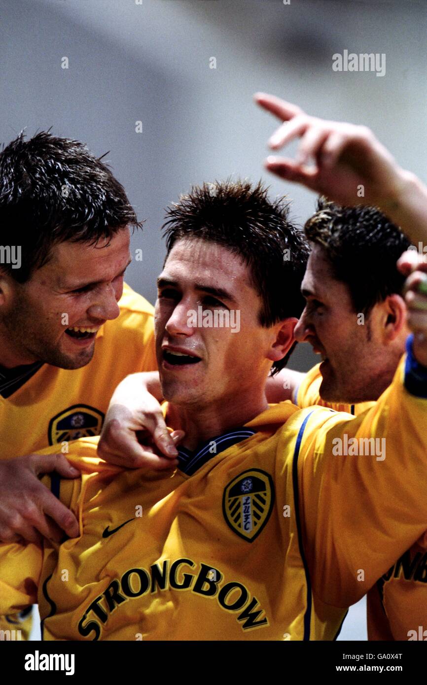 Leeds United s Harry Kewell Celebrates Leeds Second Goal Stock Photo leeds-united-s-harry-kewell-celebrates-leeds-second-goal-stock-photo