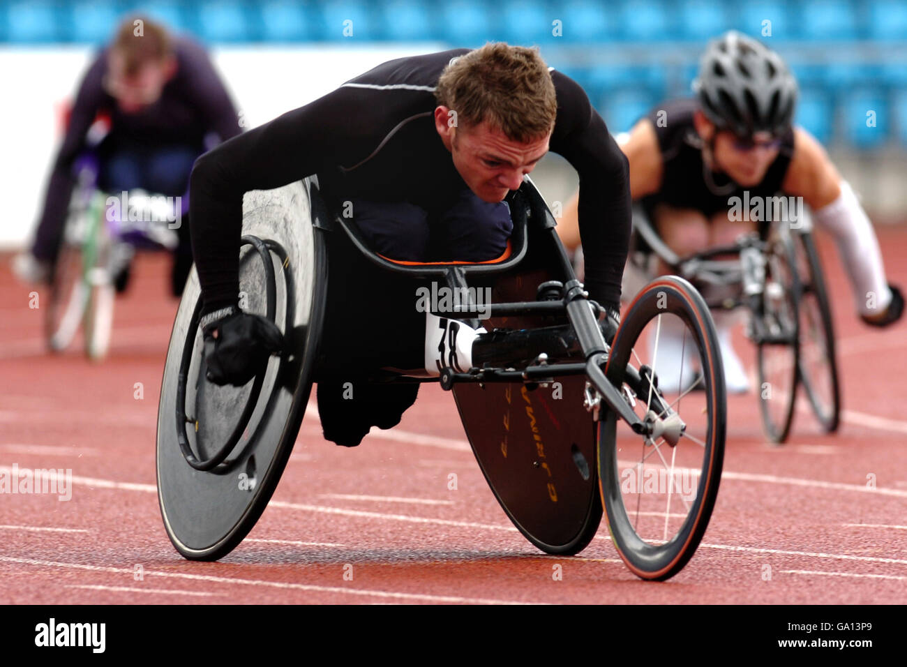 Britain's Steve Hoskins in action in the men's 200m class 33-34 Stock Photo