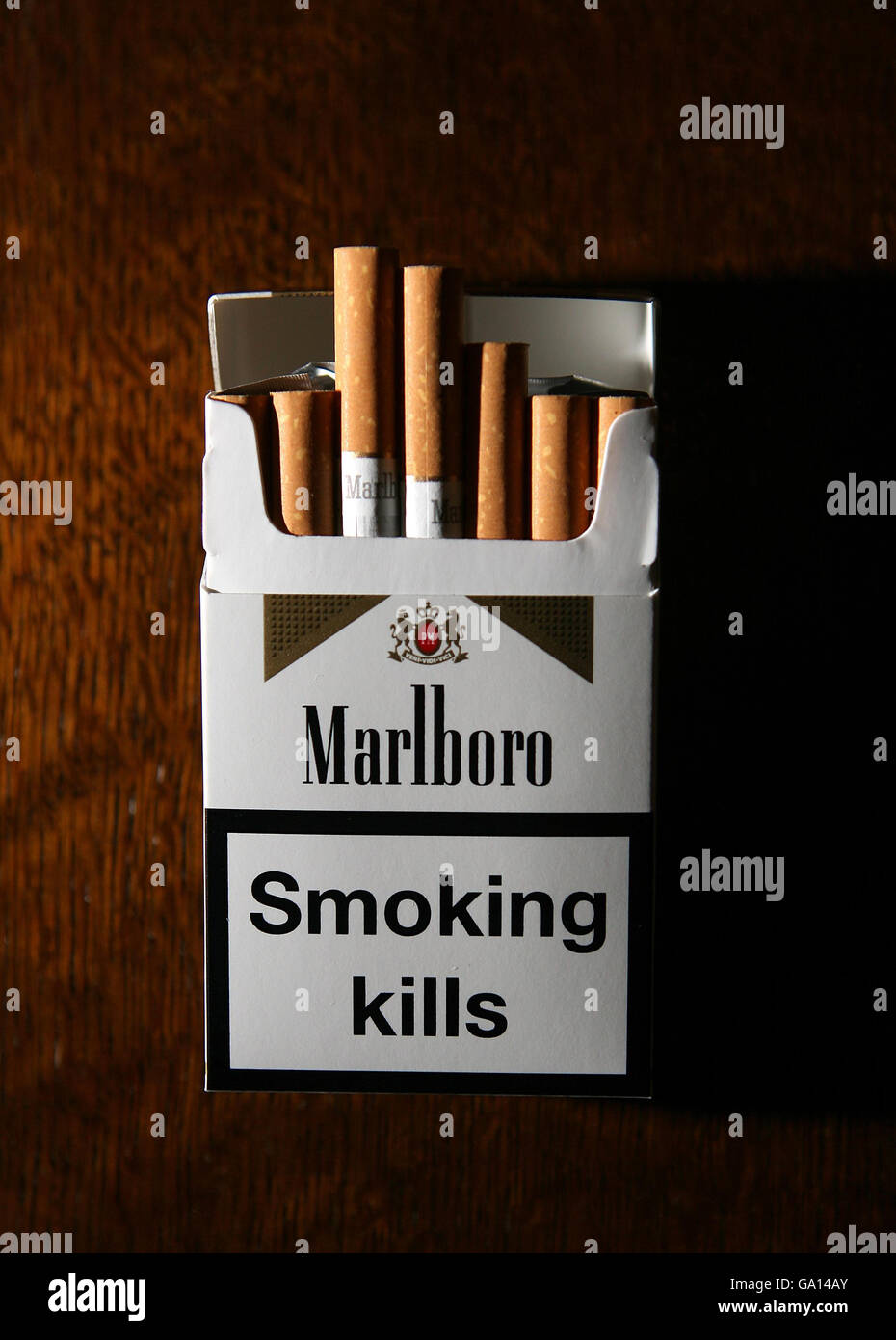 Smoking ban. A packet of cigarettes. Stock Photo
