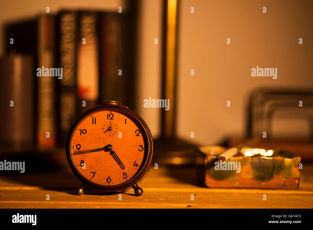 old alarm clock on background Stock Photo - Alamy