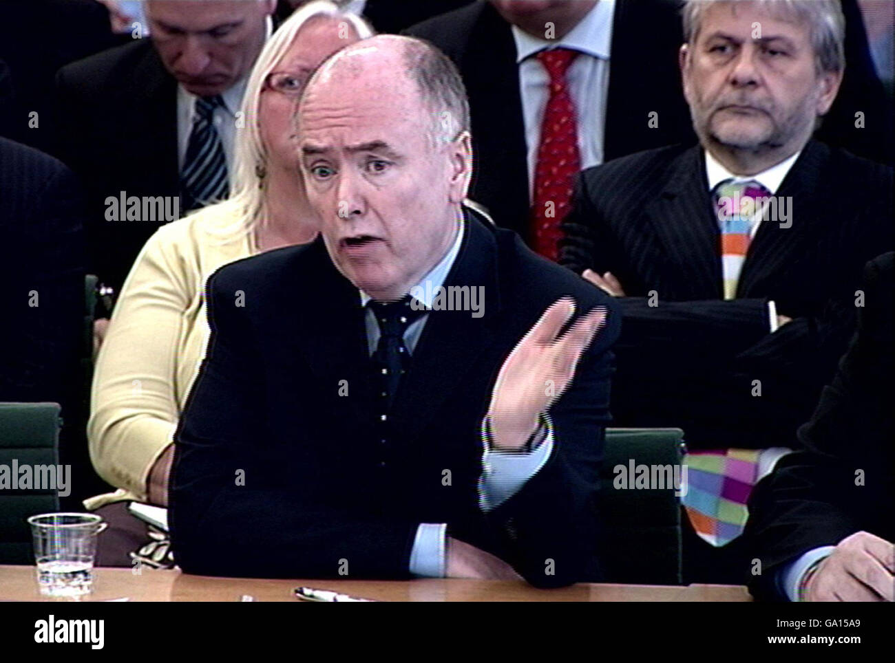 Unite deputy general secretary Jack Dromey speaks during a meeting with the Treasury select committee in Westminster, London, concerning regulation and taxation of the private equity industry. Stock Photo