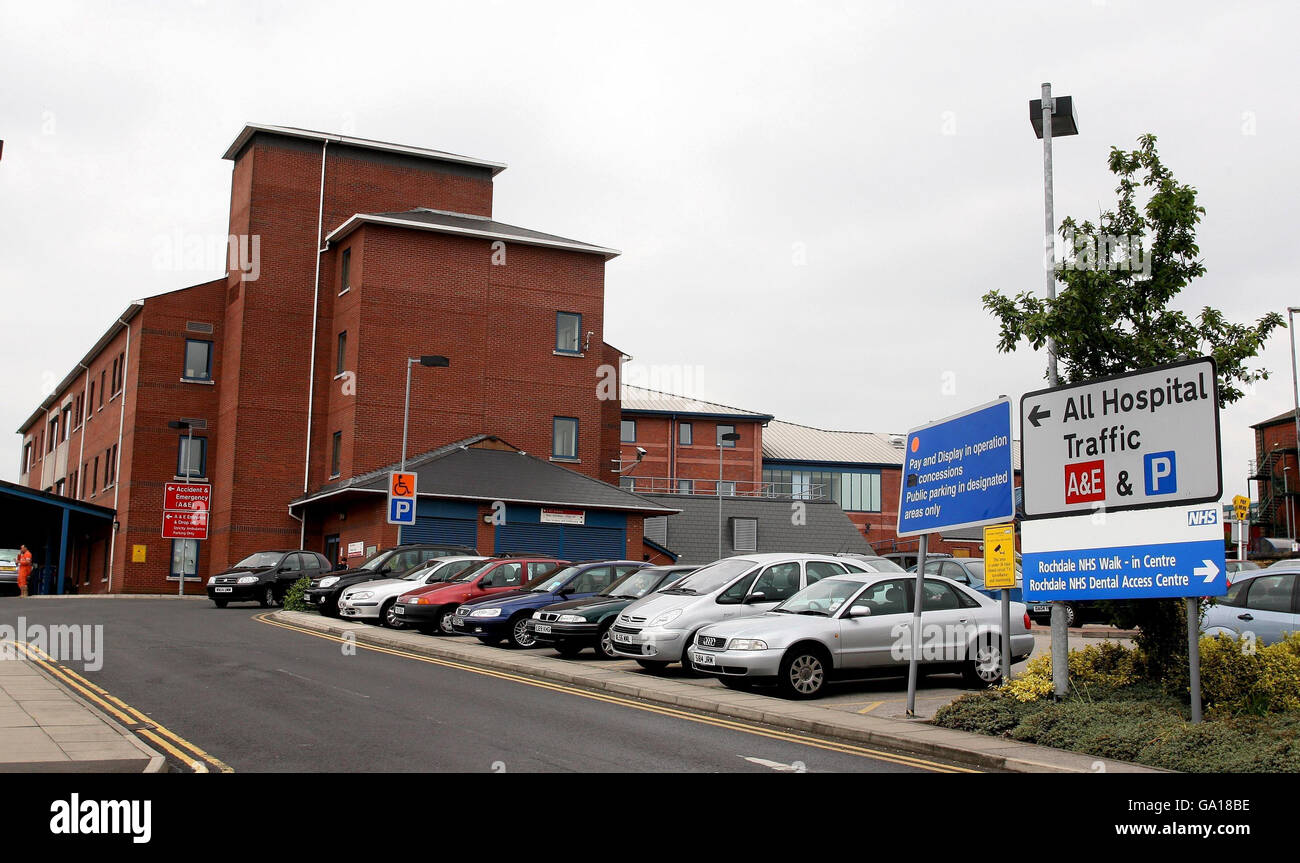 A general view of Rochdale Infirmary in Greater Manchester Stock Photo