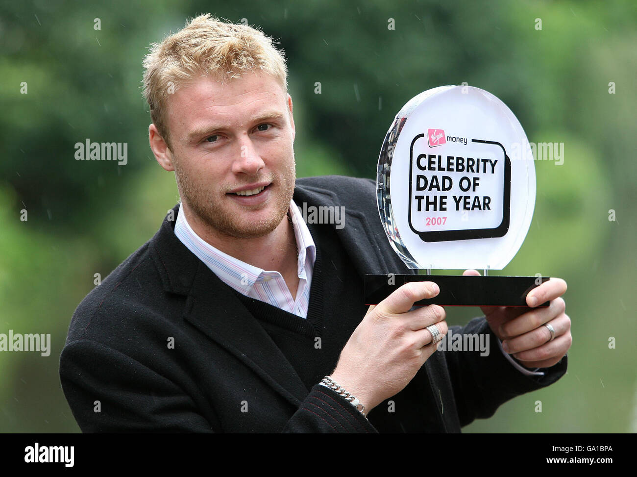 England cricket allrounder Andrew Flintoff voted Celebrity Dad of the