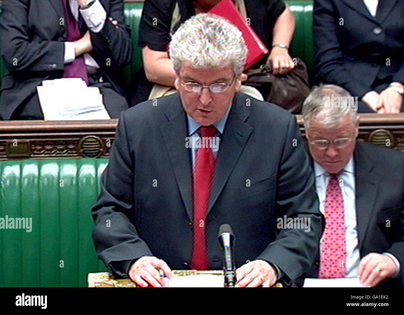 Defence Secretary Des Browne speaks in the House of Commons, London, where he said that serving military personnel will not be allowed to sell their stories to the media. Stock Photo