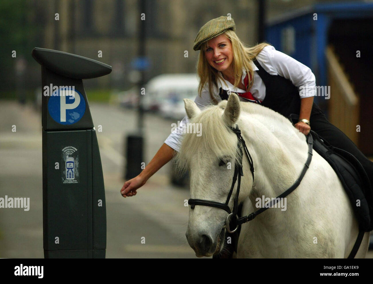A member of staff from event sponsors Strutt & Parker take part in a dress rehearsal in Edinburgh for the Game Conservancy Scottish Fair, which will be held at Scone Palace, Perthshire from Friday June 29 to Sunday July 1. Stock Photo