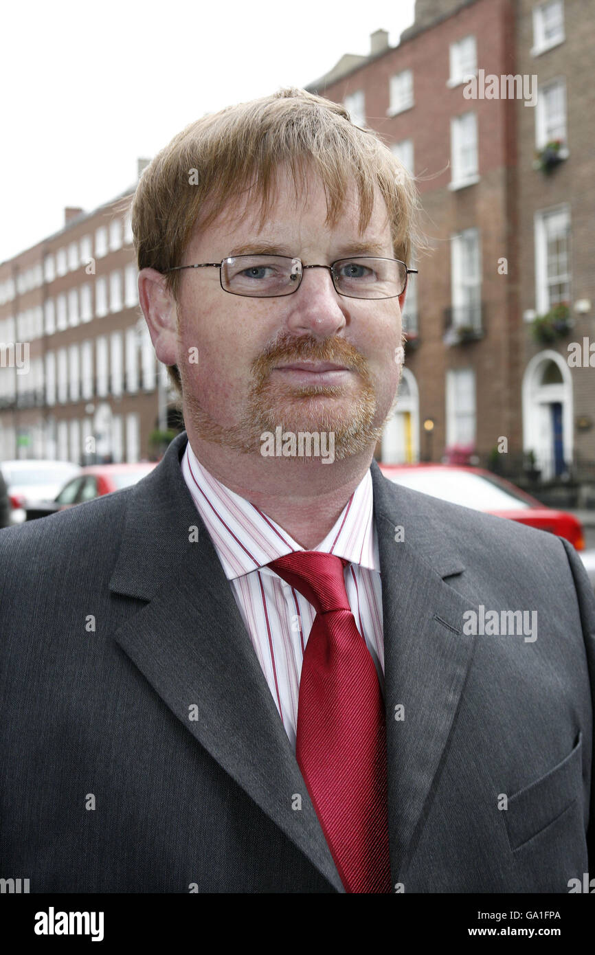 Willie Frazer, from predominantly Protestant Families Acting for Innocent Relatives (Fair), on his way to meet the Assistant commissioner in Dublin this morning. Stock Photo