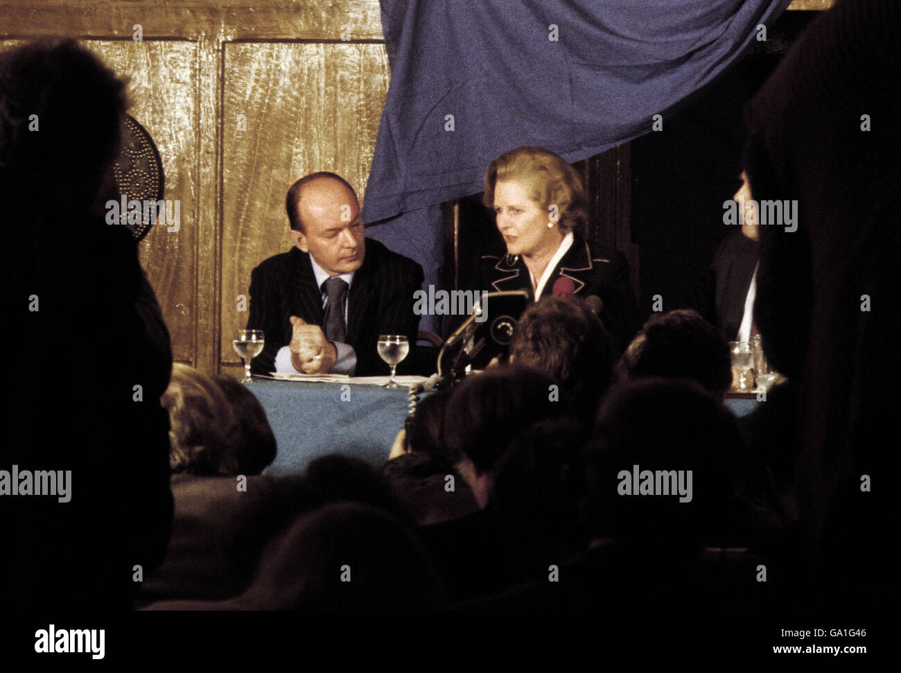 Conservative Party leader Margaret Thatcher, in Scotland as part of her