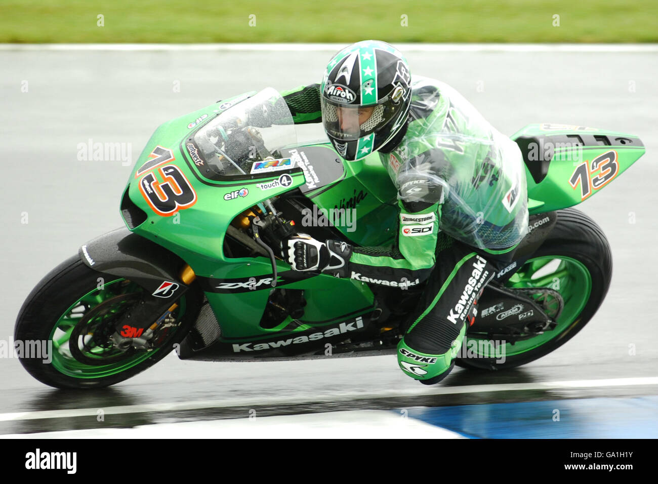 Motorcycling - British Grand Prix - Moto GP - Race - Donington Park. Anthony West, Kawasski Racing Stock Photo
