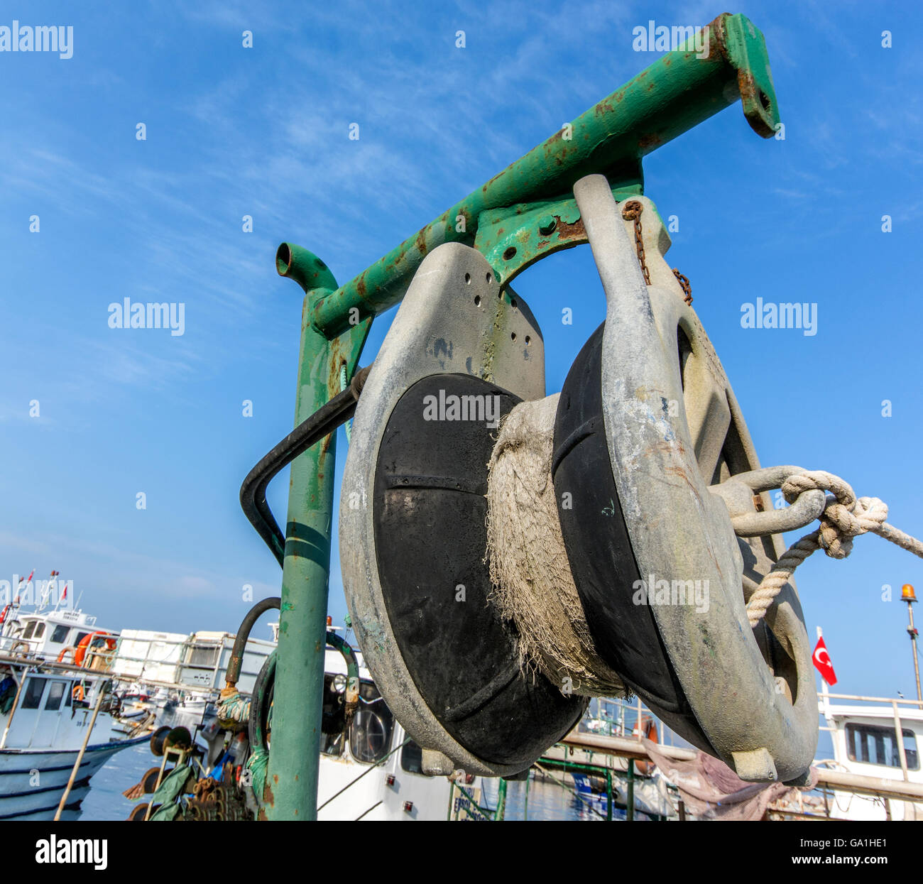 large fishing net and roller Stock Photo - Alamy