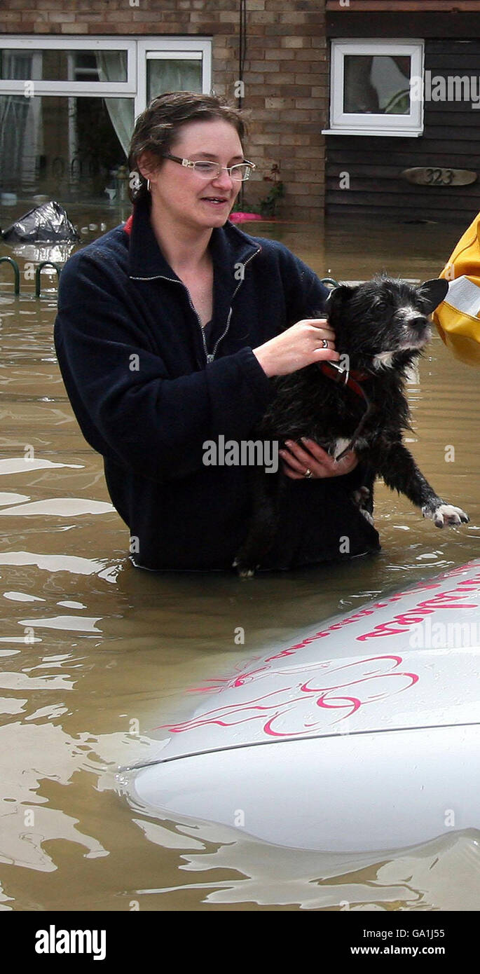 A resident saves her dog as flood waters rise in Toll Bar near ...