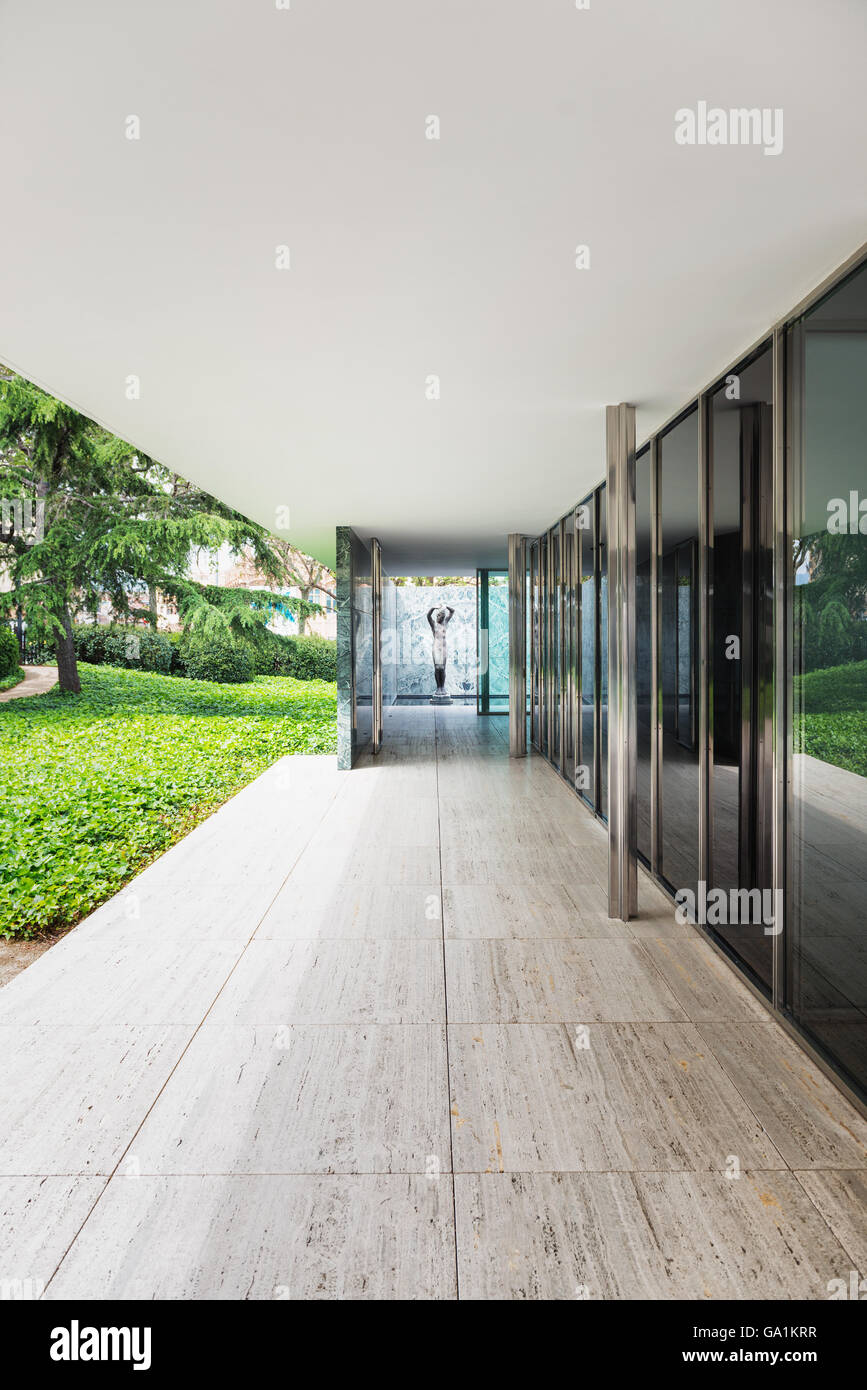 Famous Barcelona Pavilion By German Architect Mies Van Der Rohe Stock Photo Alamy