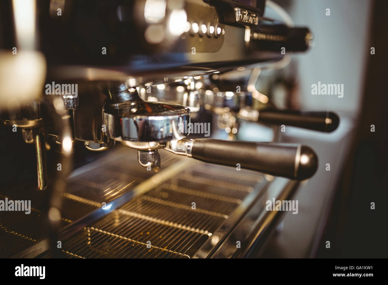 Coffee machine making a cup of coffee Stock Photo Alamy