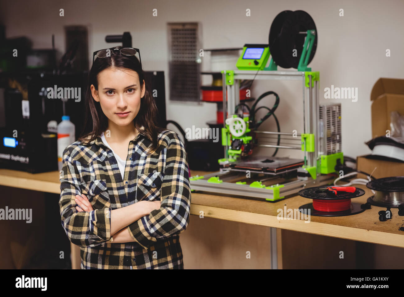 Graphic designer in spectacles at office Stock Photo - Alamy