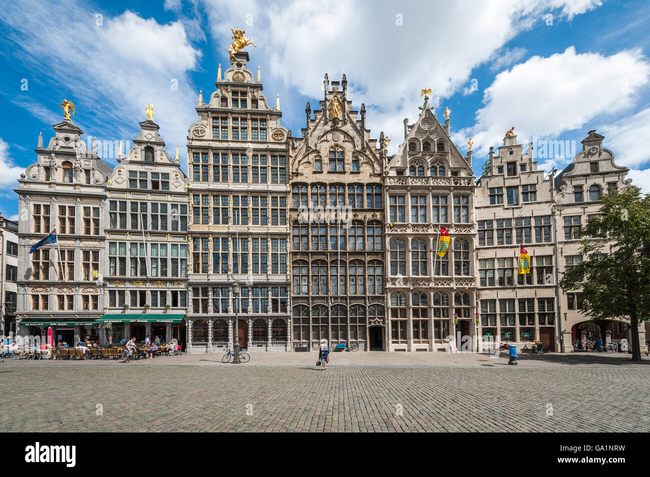 Antwerpen, Netherlands - July 7, 2011: View of the Grote Markt of Antwerpen. Stock Photo