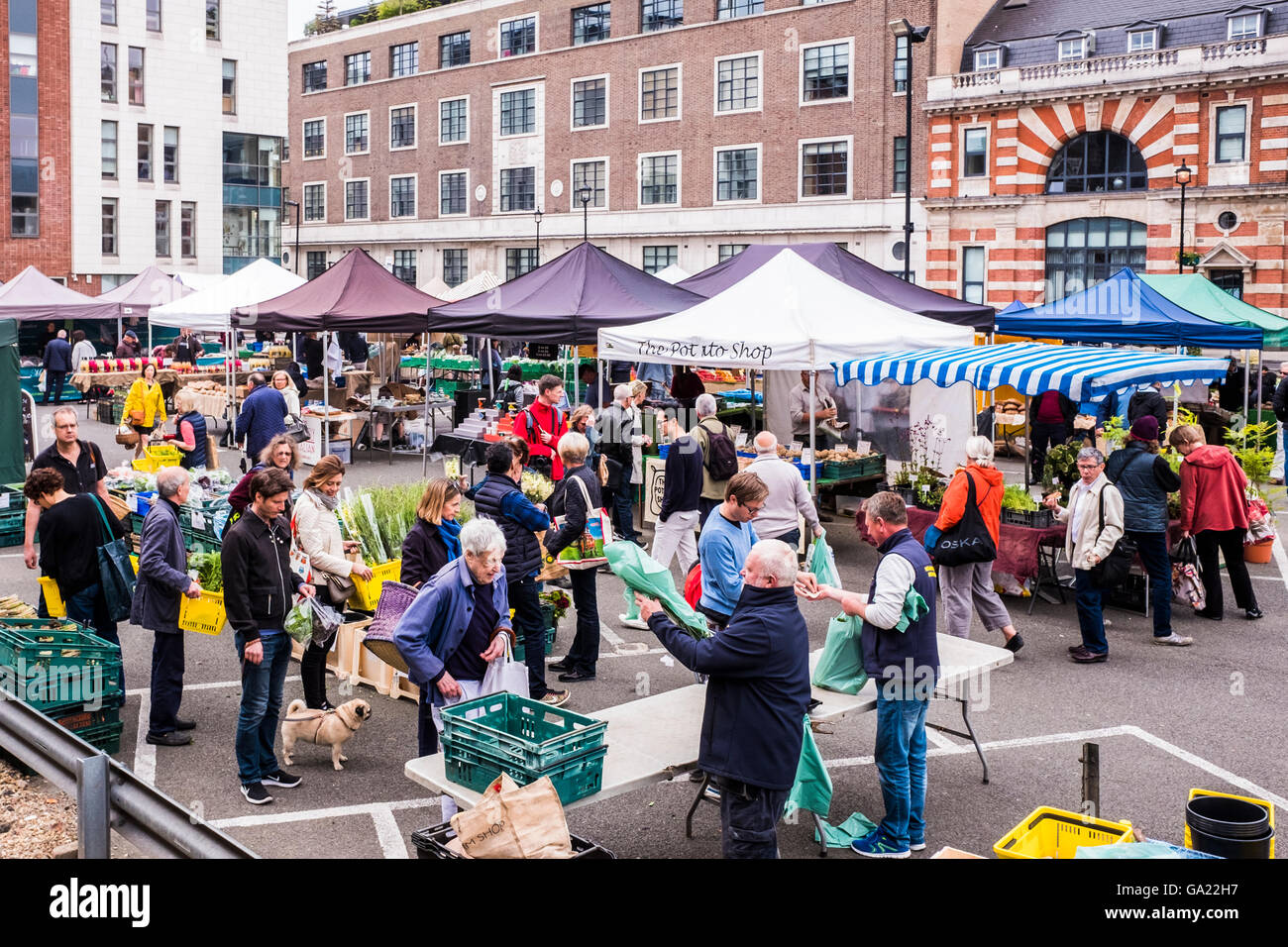 Marylebone Farmers' Market, London, England, U.K. Stock Photo