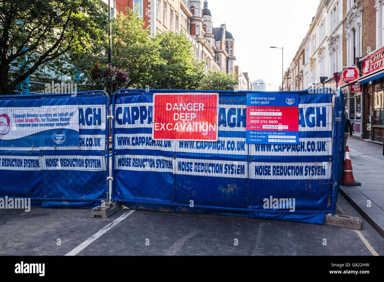 Praed Street closed, London, England, U.K. Stock Photo