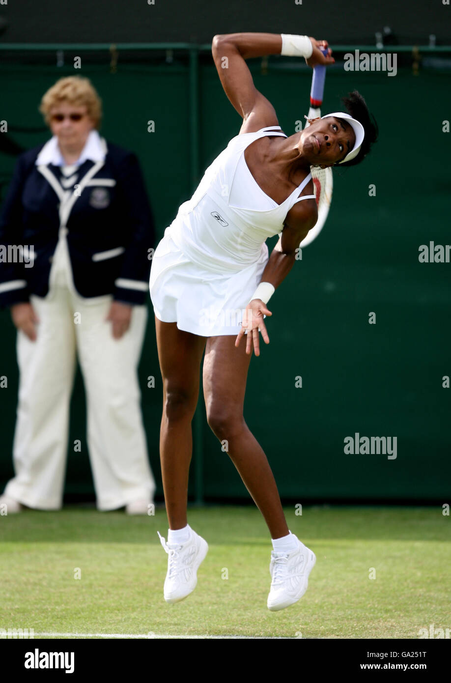 Tennis - Wimbledon Championships 2007 - Day Two - All England Club. Venus Williams in action against Alla Kudryavtseva Stock Photo