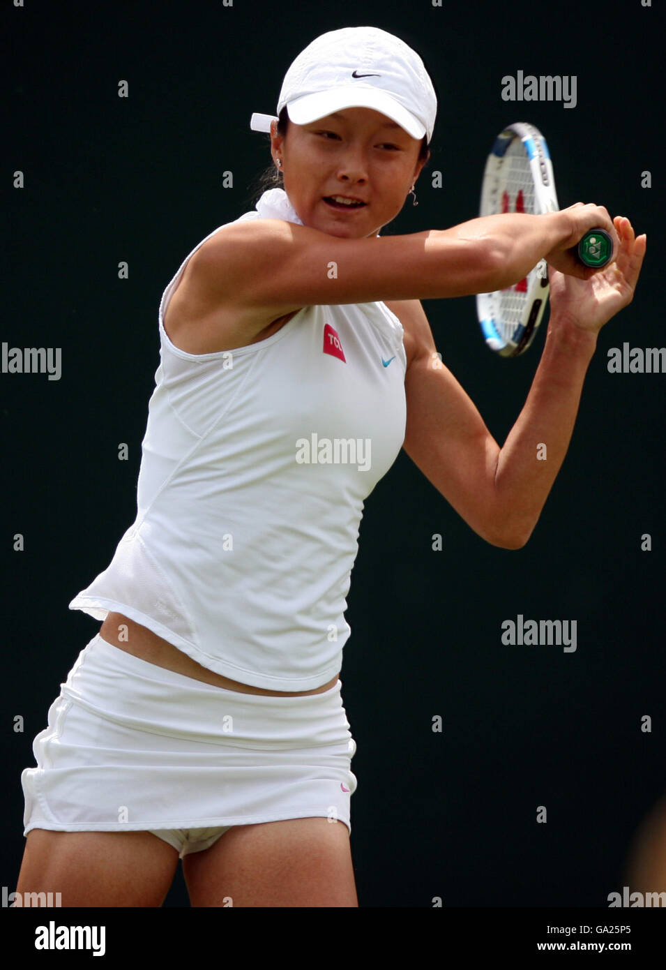 Tennis - Wimbledon Championships 2007 - Day Three - All England Club. China's Zi Yan in action against Tathiana Garbin Stock Photo