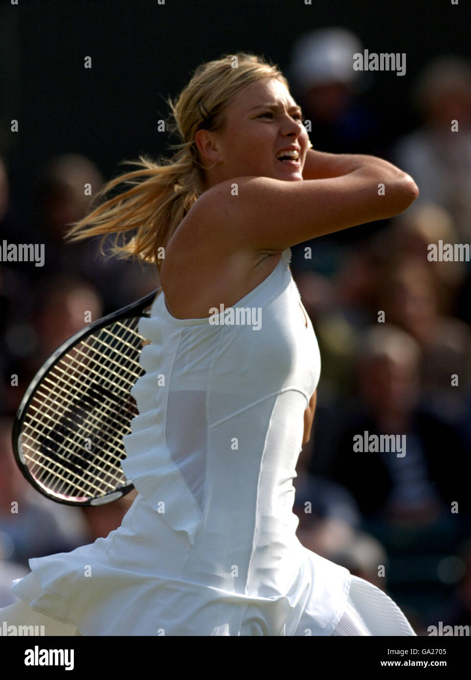 Tennis - Wimbledon Championships 2007 - Day Four - All England Club. Maria Sharapova in action against Severine Bremond Stock Photo