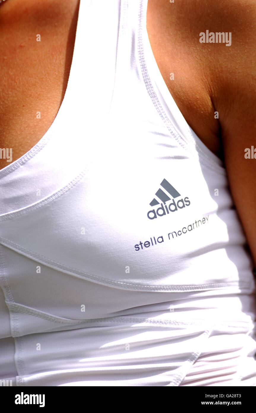 Maria Kirilenko sports an outfit designed by Stella McCartney in conjunction with Adidas Stock Photo
