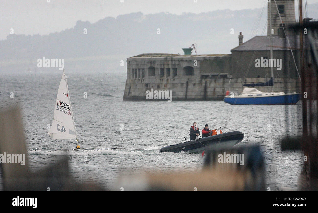 A small yacht is towed into Dun Laoghaire harbour after more than 100